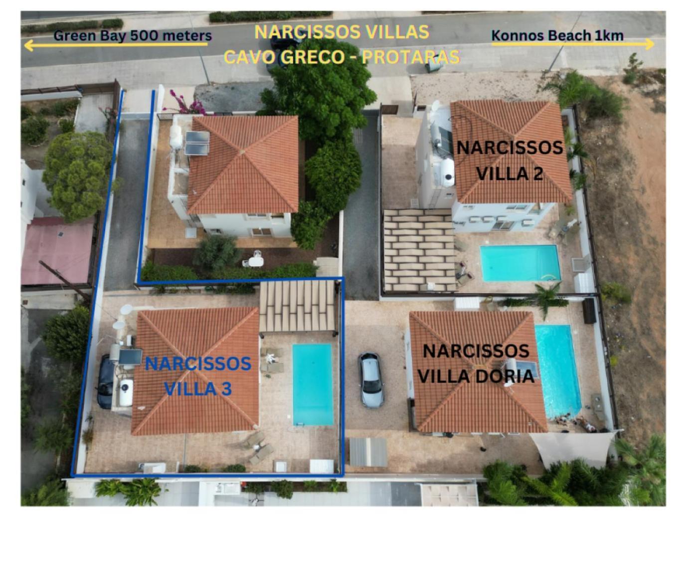 Narcissos Villa 3 Protaras Exteriér fotografie
